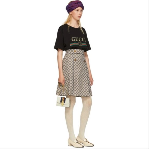 Gucci GG Supreme Tights in Ivory - Picture 1 of 5